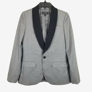 J.Crew Ludlow Wool Suit Jacket‎ Gray Black Contrast Men Blazer 32